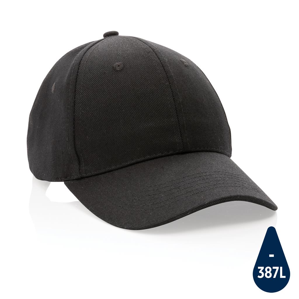 Impact AWARE ™ 6 Panel 280gr غطاء من القطن المعاد تدويره - أسود